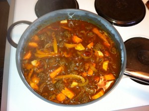 OneFitGeek: Red Venison Paprika Meatballs - Simmering